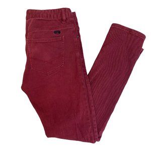 Vonzipper Jeggings Jeans Mens 32 Pants Skinny Leg Maroon Burgandy Stretch